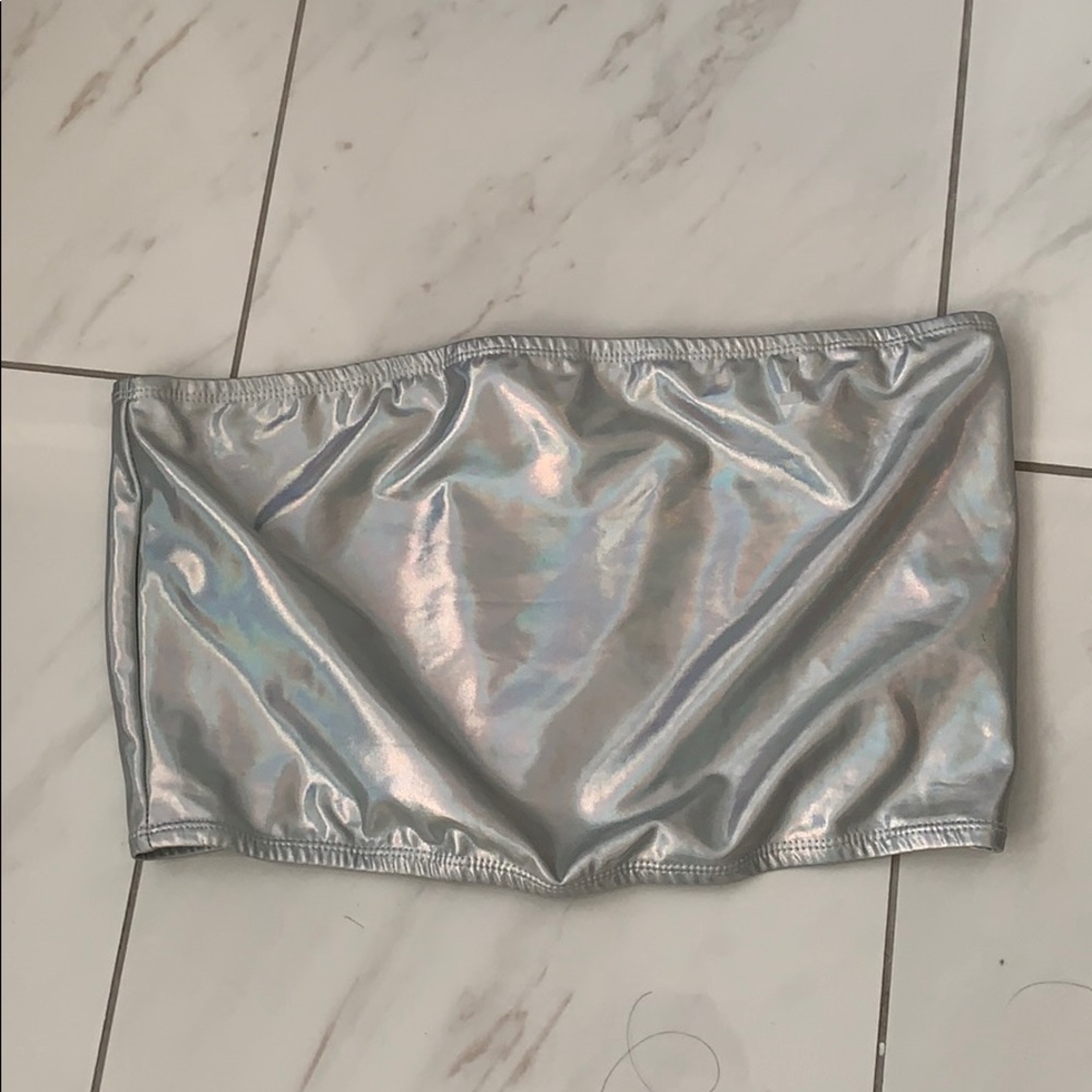 New Wild fable Metallic Cropped Tube Top
